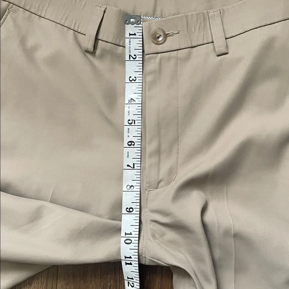Haggar Men's Light Tan Straight Fit Pants flat front 32x32